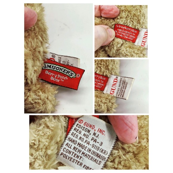 GUND Smuckers Strawberry Bear Berry Patch Bear 9" Plush - Picture 7 of 8